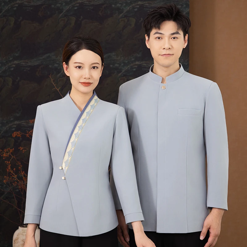 25601little-ocean-chinese-style-waiter-workwear-for-catering-hotel-restaurant-and-hot-pot-shop-women's-long-sleeve-clothing