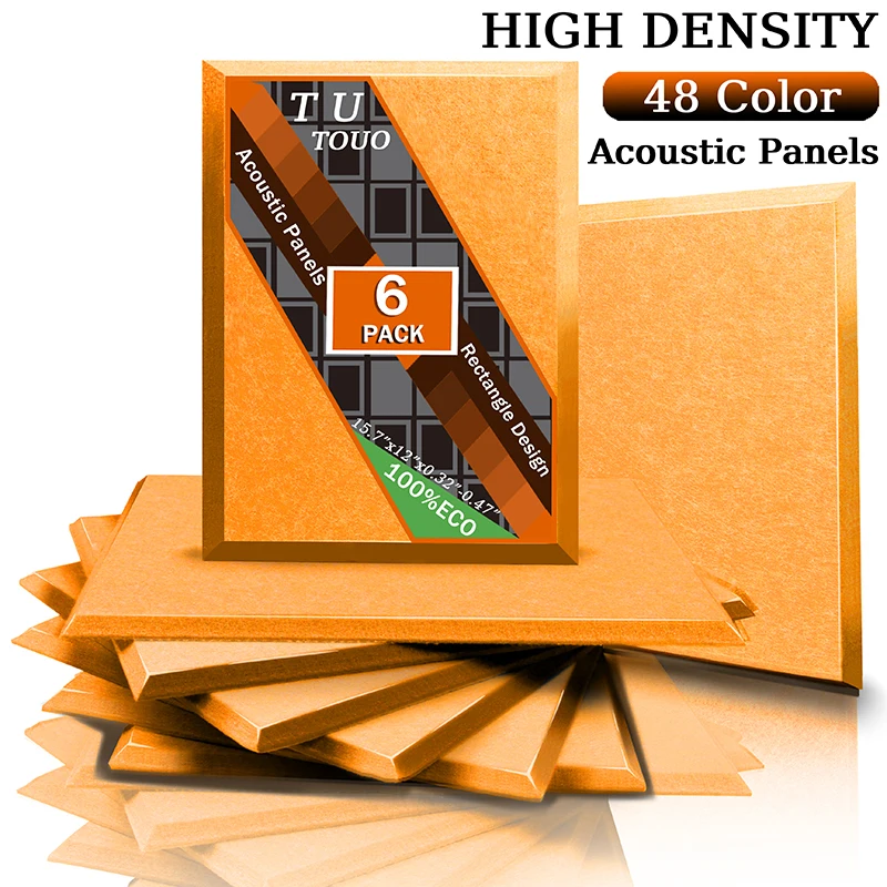 

TOUO 6pcs Sound Absorbing Panel High Density Studio Acoustic Panels Ktv Room Acoustic Treatment Home Sound Insulation