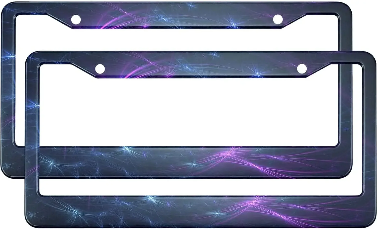 Colors Light License Plate Frame Black 2 Pcs Dream Blue Purple Licenses Plates Frames Car Tag Frame for Women Men US Vehicles