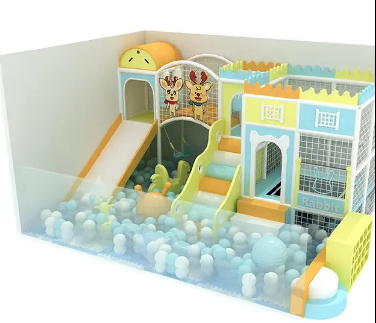 Parque Infantil Interior Pequeño Más Vendido con Tobogán de Madera y Área de Juegos para Niños, Piscina de Pelotas, Sala de Juegos