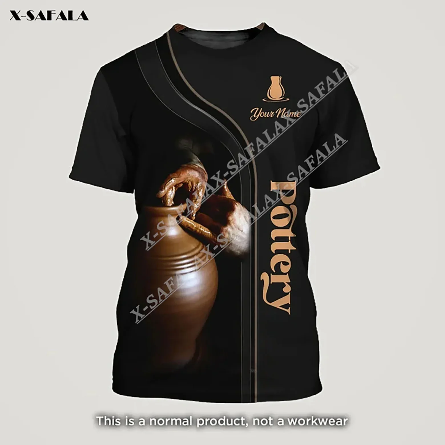 Pottery Tools Custom Name 3D Print High Quality No Pilling T-shirt Non-Workwear Summer Round Neck Men Female Casual Top