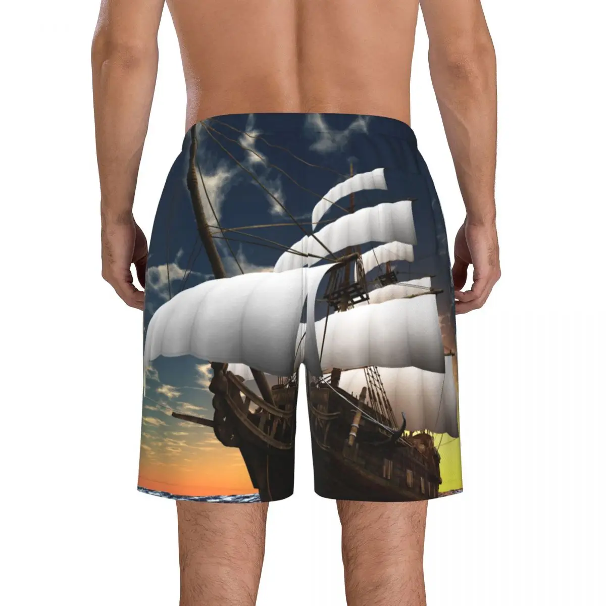 Barca a vela pirata (1) pantaloncini da bagno ad asciugatura rapida per uomo costumi da bagno costume da bagno costume da bagno costume da bagno abbigliamento da spiaggia