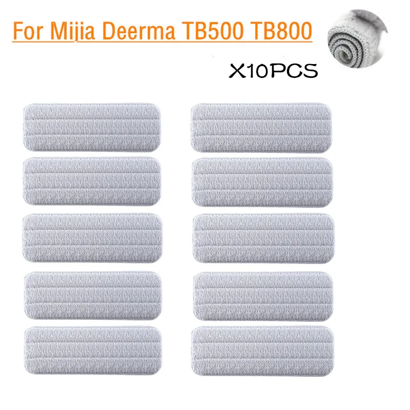 10pcs Mop Rag Replacement Part for Deerma TB500 / TB800 360 Degree Rotating Handheld Sweeper Accessories