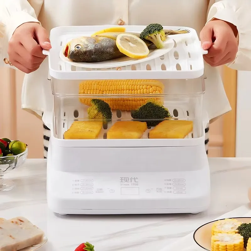 وعاء بخار منزلي متعدد الوظائف 3 طبقات سعة 24 لتر عازل للحرارة باخرة كهربائية محددة مسبقًا #4