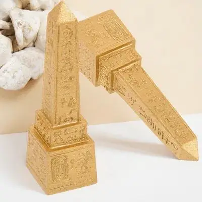 

2Pcs Egyptian Tower Statue Resin Ancient Egypt Decoration Desktop Sand Table Ornament Exquisite Workmanship Gift Idea