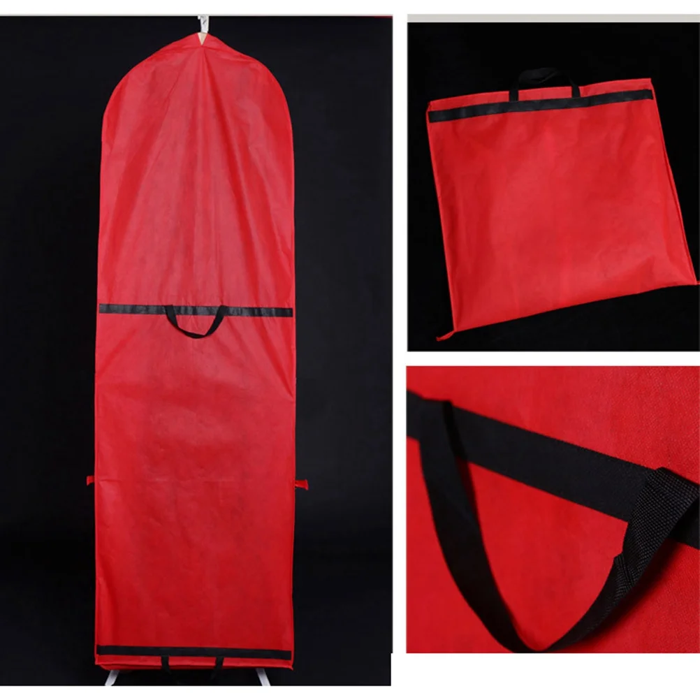

Clothes Protector Dust Cover Foldable Garment Cover Bag 150cm Transparent Window Non-Woven Fabric Wedding Dress Storage