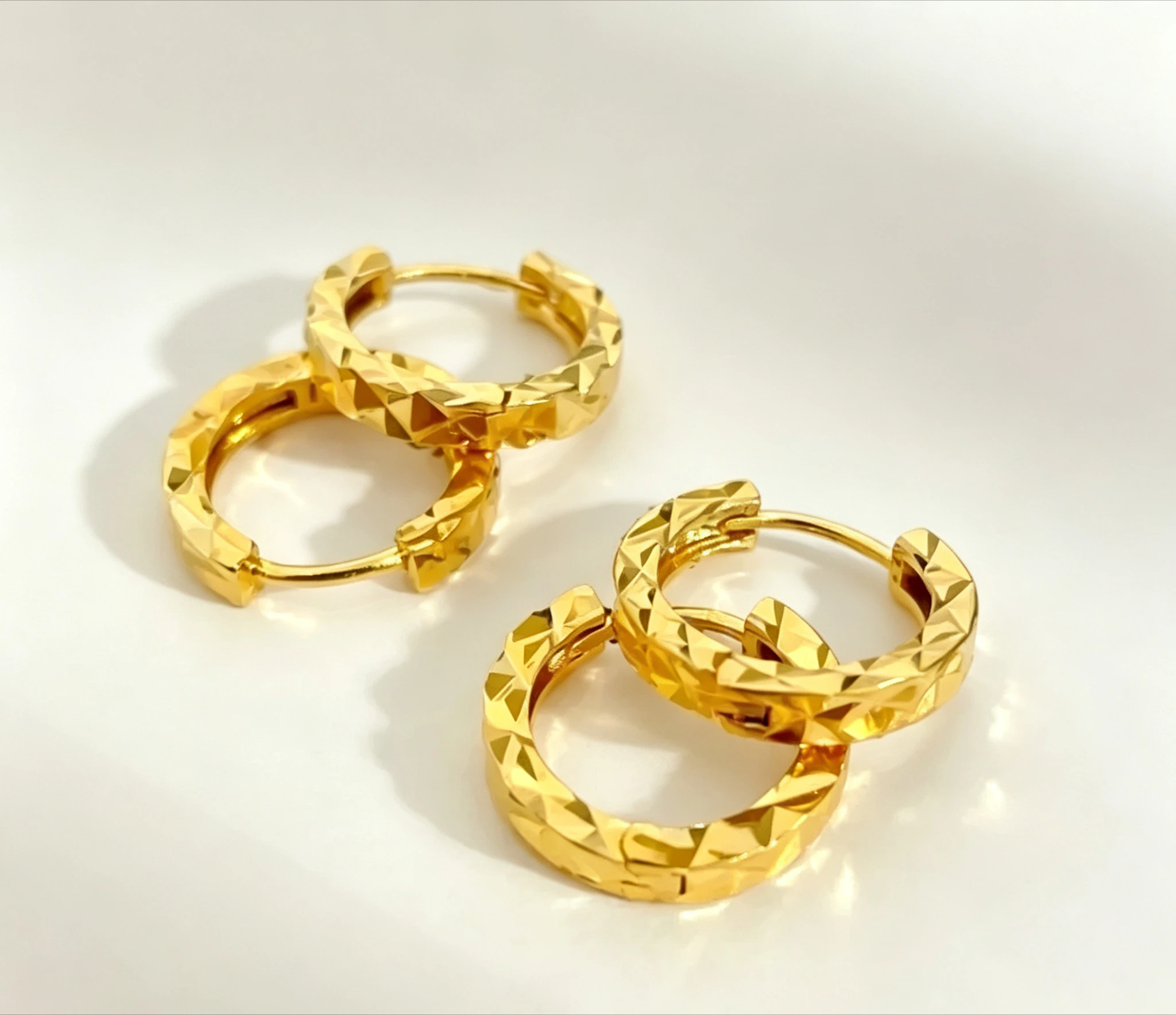 9999 Pure Gold real gold Women's sparkling earrings niche light luxury earrings  Gift for girlfriend