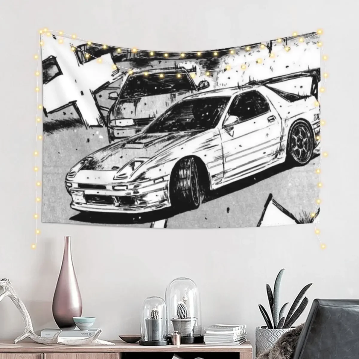 Initial D (Collection 2) Tapestry Room Aesthetic Decor Wall Art Decoration Room Tapestry