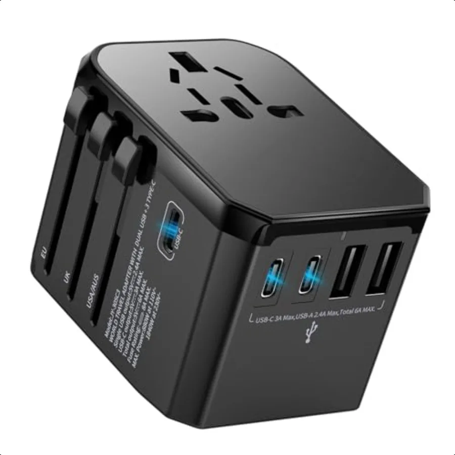 

Universal Travel Adapter International Plug European Travel Plug Adapter Worldwide US AUS EU UK Spain Germany Ireland Italy All