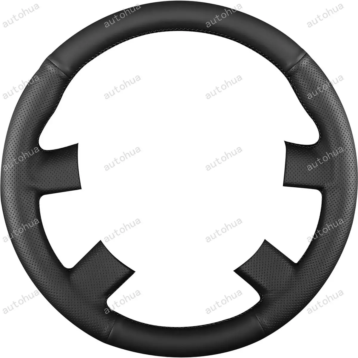 غطاء عجلة القيادة مخيط يدويًا لسيارة Ford 2008 Kuga/2007 C-MAX/2003 Focus CMax، جلد من الألياف الدقيقة غير قابل للانزلاق وجيد التهوية