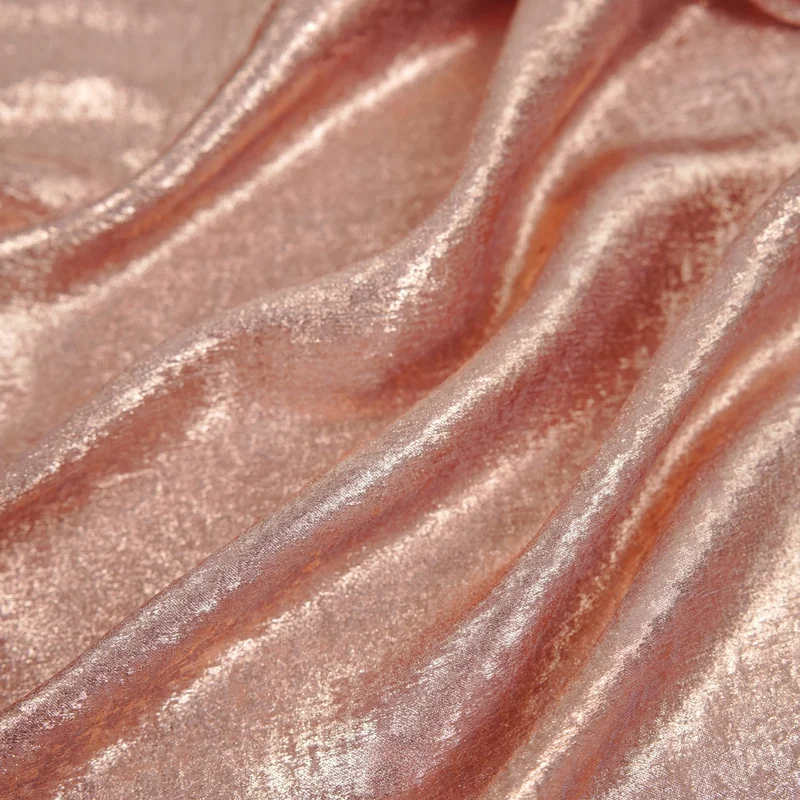 2 Yards Draped champagne gold multi-color metallic sheen fabric for shirts, dresses, and stage costumesA