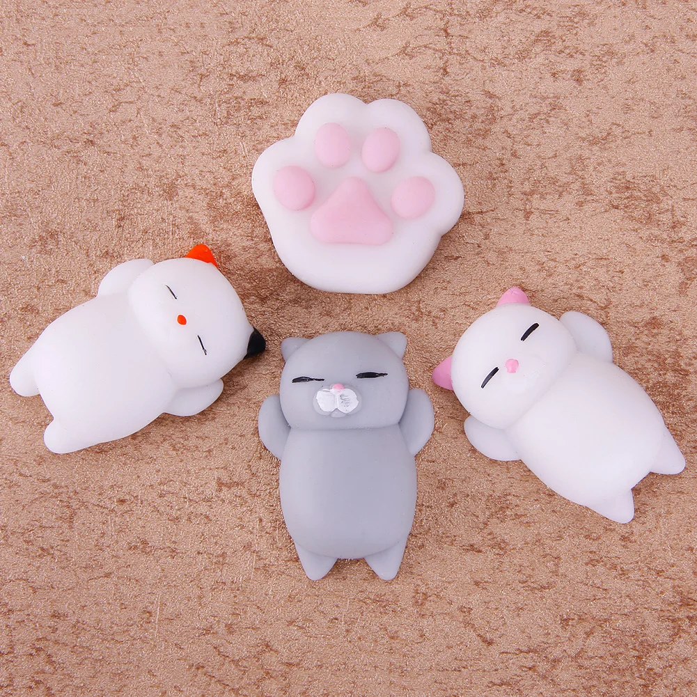 Cute Squishy Mochi Animal Stress Relief Toys Soft TPR Squeeze Pinch Funny Toys Kawaii Cat Paws Abreact Toys for Kids Adult