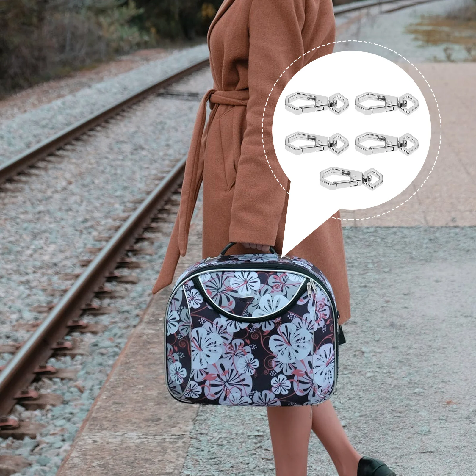 

10Pcs Metal Bag Buckle Snap Closure Small Hook for Suitcase Strap Handbag Connecting Detachable Clasp Wear-Resistant Luggage