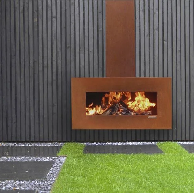 Outdoor Heater Wood Burning Corten Metal Chiminea Garden Fireplace