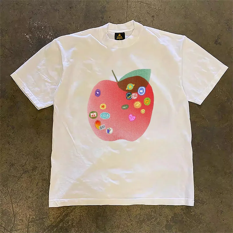 Loose Fit Short Sleeve T-Shirt Pure Cotton Double Thread Women's Style Heavyweight Couple's Tee Casual Summer Fashion