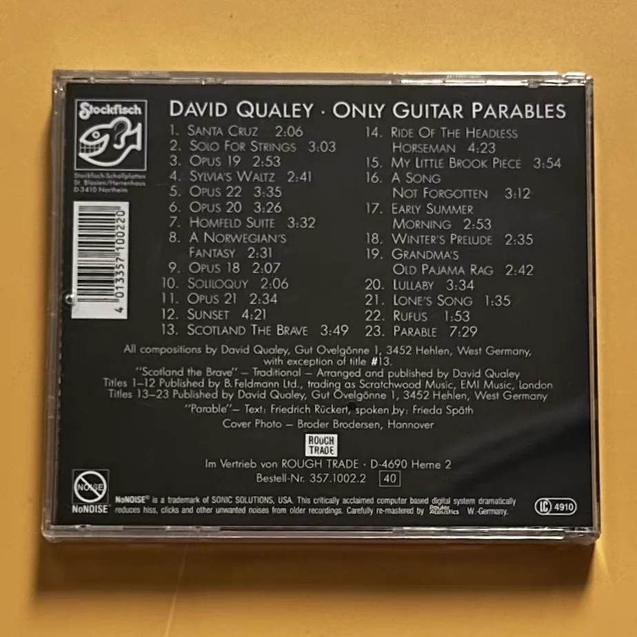 Folk David Qualey Musica CD Solo Chitarra Parabole Album Santa Cruz Registrazione musicale Cosplay Walkman Auto Bande sonore Scatola Musica per feste