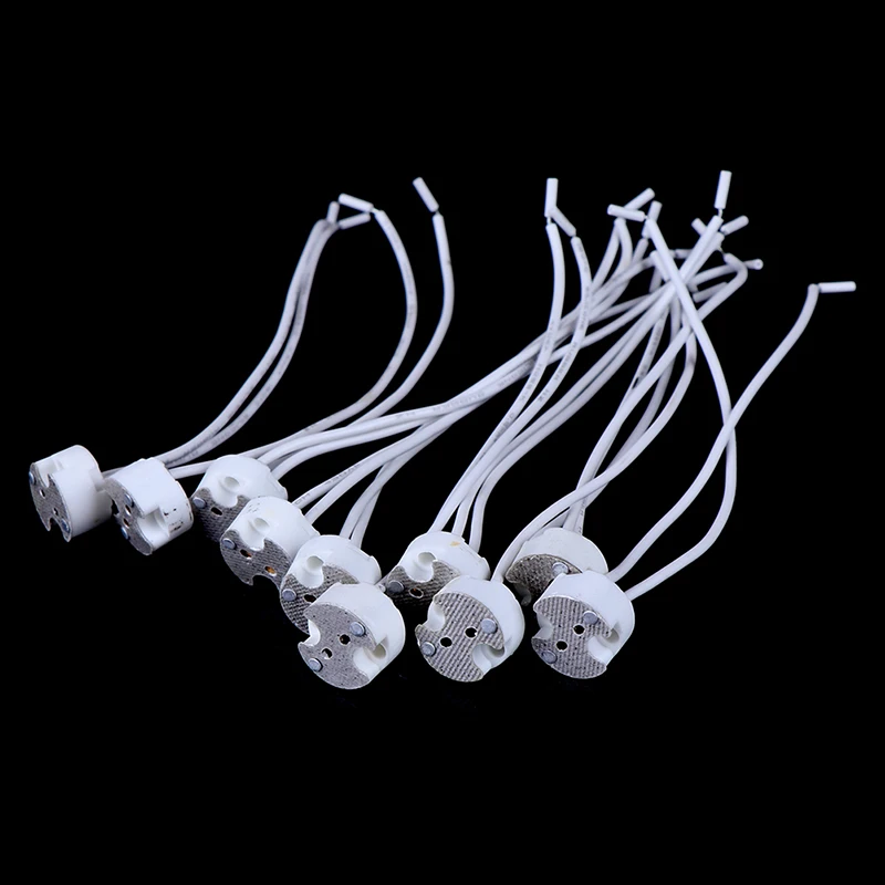 10/5/1pcs 220V 2A MR16 GU5.3 Base Socket Wire Connector Led Lamp Ceramic Holder