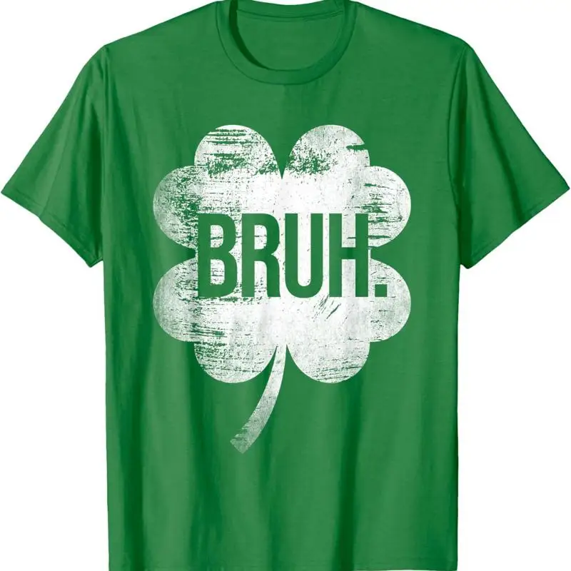 

Bruh Shamrock Funny St Patricks Day Boys Girls Kid T Shirt