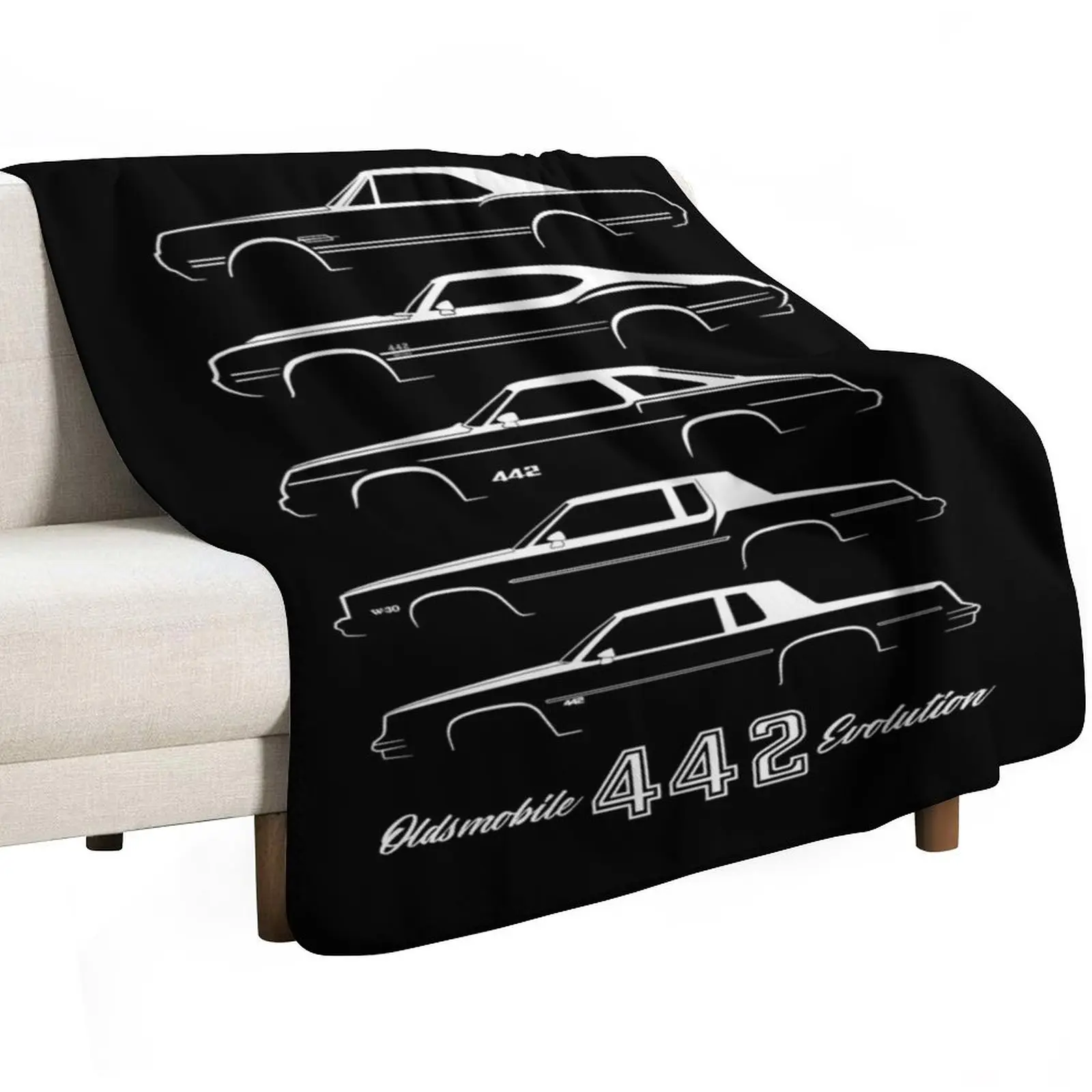 Oldsmobile 442 Evolution Throw Blanket Custom Hairys Fashion Sofas Travel Retros Hairy Blankets