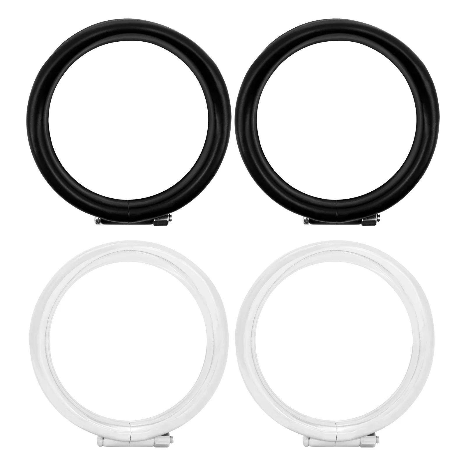 2xMotorcycle Black/Chrome Visor Turn Signal Light Lamp Trim Ring W/ Rubber Ring For Harley Heritage Softail Touring Road King