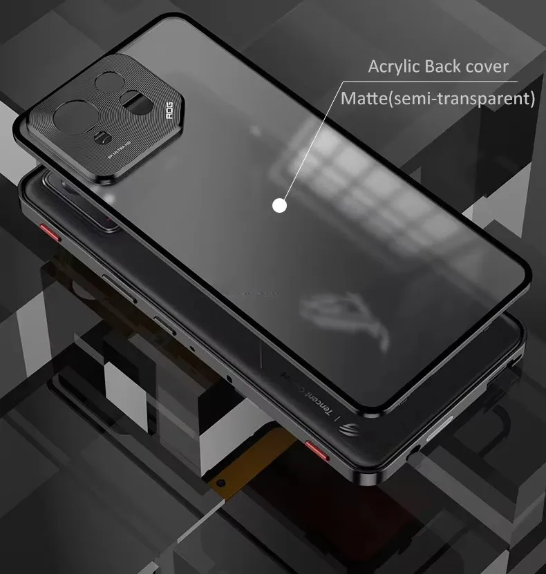 For Asus ROG Phone 9 Pro Case Metal Aluminium Magnet Shell Camera Protection Transparent Mobile Phone Cover For ROG Phone 8 Pro