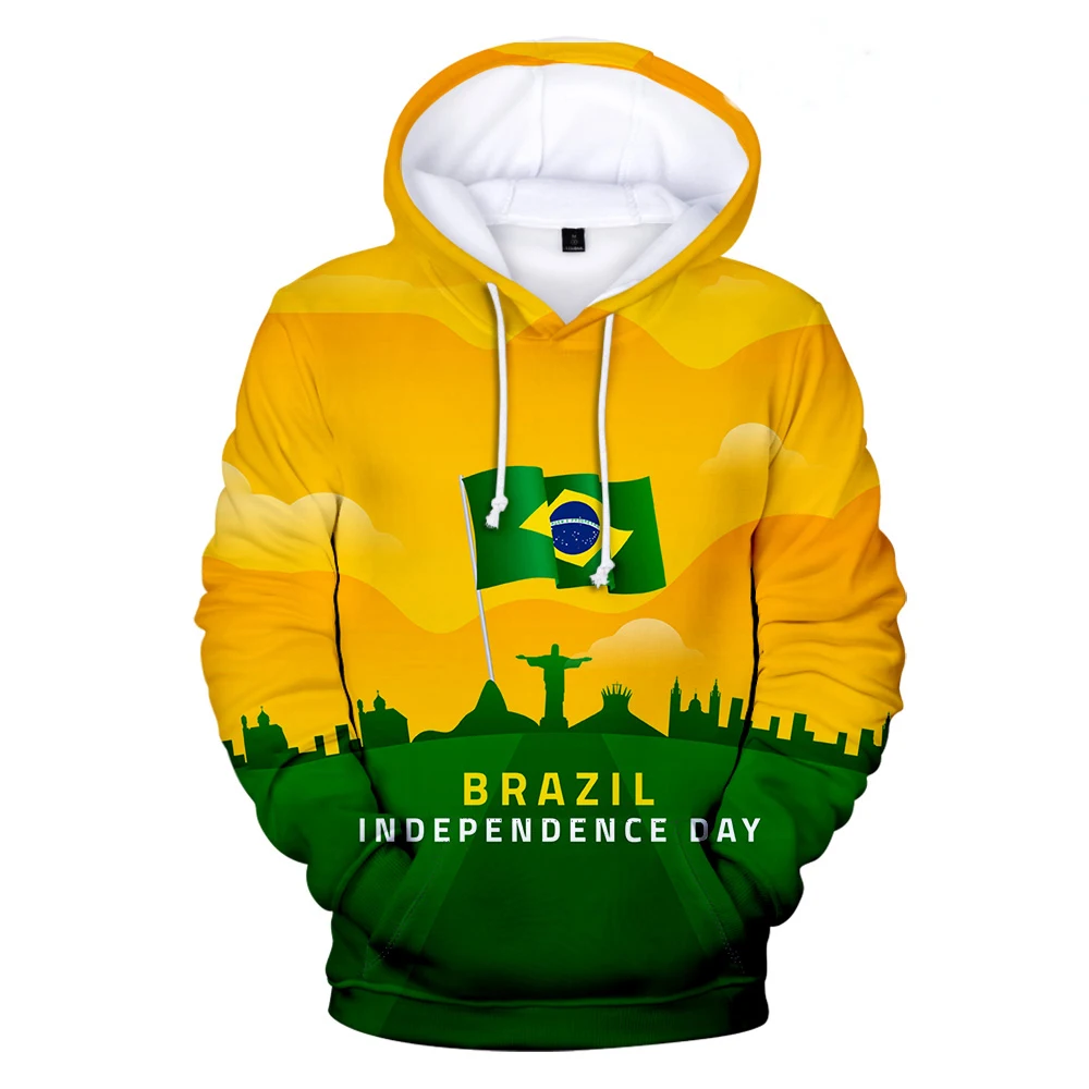 

Brazil Independence Day Hoodie Sweatshirt Men/Women Fashion Casual Hoodies Boys/girls Brazil Style 3D Pullovers Harajuku Clothes