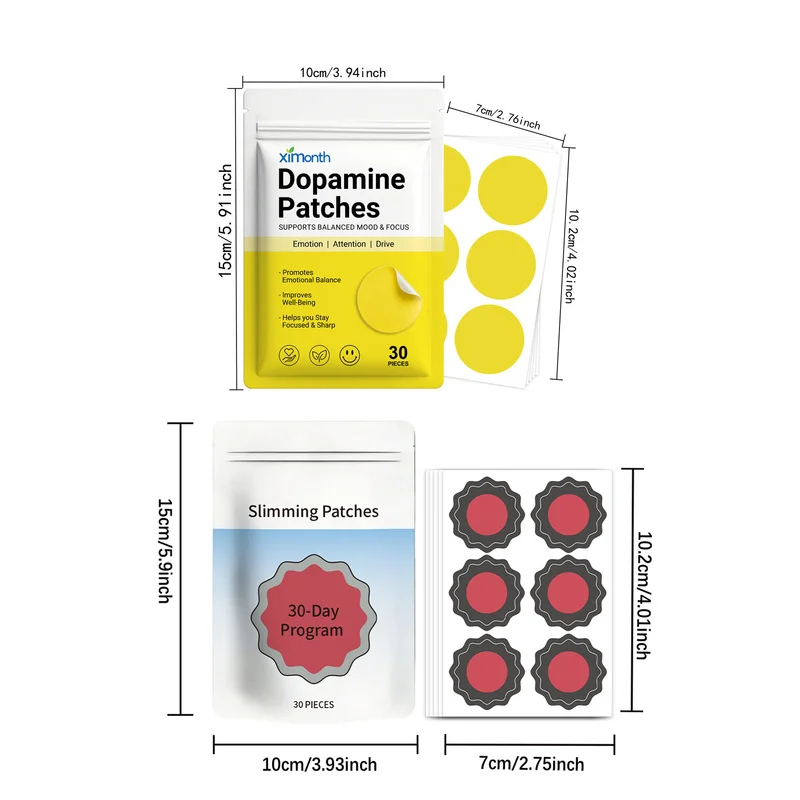 Slimming Patches & Dopamine Patches 60 Pieces Total Transdermal Skin Patches Mood Support Body Care