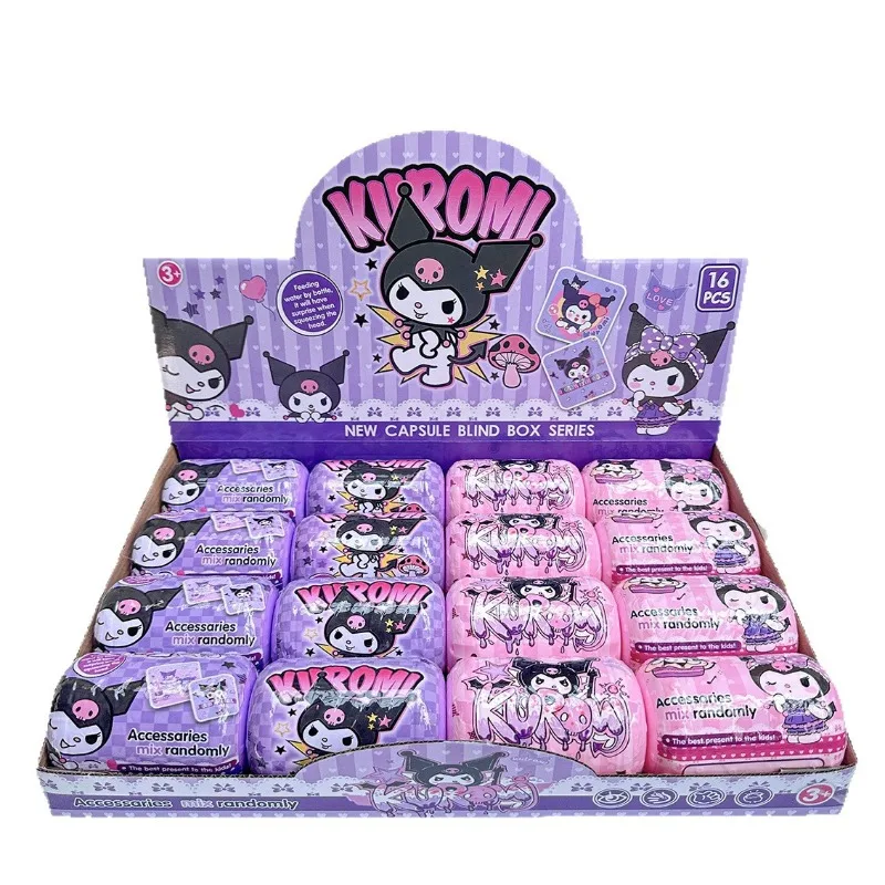 

Новинка: Креативная игрушка-сюрприз Sanrio Kuromi Капибара в капсуле (1/2 шт.), брелок-стикер, декоративные украшения на молнии, подарочная коробка из ПВХ