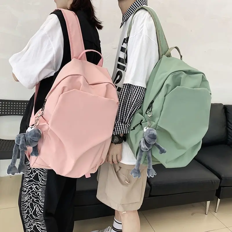 

Backpacks Preppy Students Backpack Large Capacity Travel Bag Unisex High Street Solid Simple Harajuku Chic Fashion Backpack