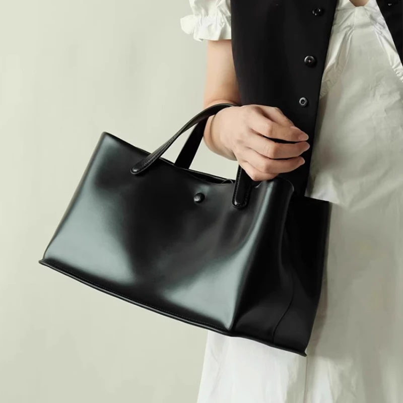 Luksusowe torebki markowe z prawdziwej skóry Wysokiej jakości 2025, nowa czarna torba kompozytowa o dużej pojemności Oryginalne marki Tote Bag Women — zdjęcie 3