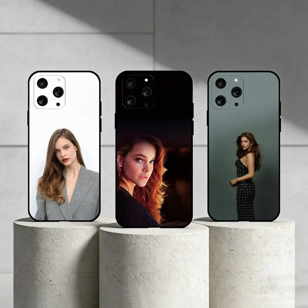 

B-Barbara Palvin Phone Case For iPhone 17,16,15,14,13,12,11 Plus,Pro Max,SE4Soft Silicone Black Cover