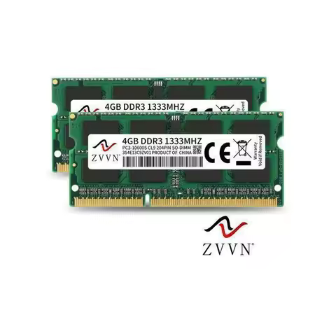 ZVVN 8GB Notebook Memory 2x 4GB PC3-10600 DDR3 1333 MHz RAM for IBM IdeaPad N585 Laptop Memory 3S4E13ZV02A-5