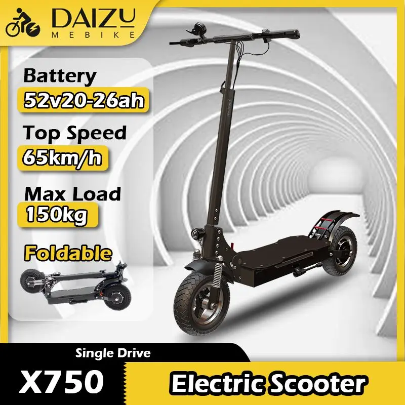 52V Foldable X750 Electric Scooter for Adults, off-road Tires, Dual Hydraulic Brake System Lightweight High Quality E-Scooter