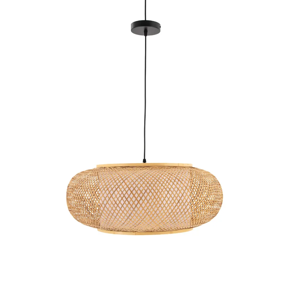 

Bamboo Pendant Light Ceiling Lamp Shade Hanging Light Fixture Boho Pendant Light for Kitchen Island Living Dining Room HomeDecor