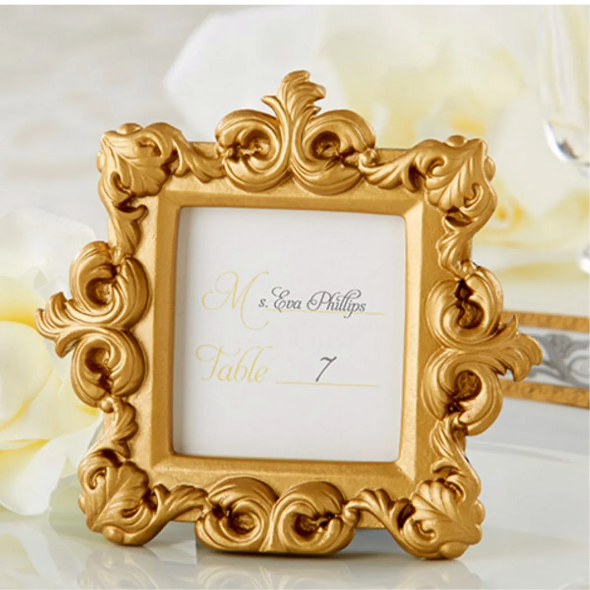 Free shipping 10pcs/lot Vintage Royal Baroque Resin Glitters Photo Frame Baby Place card Holder Tabletop Decor