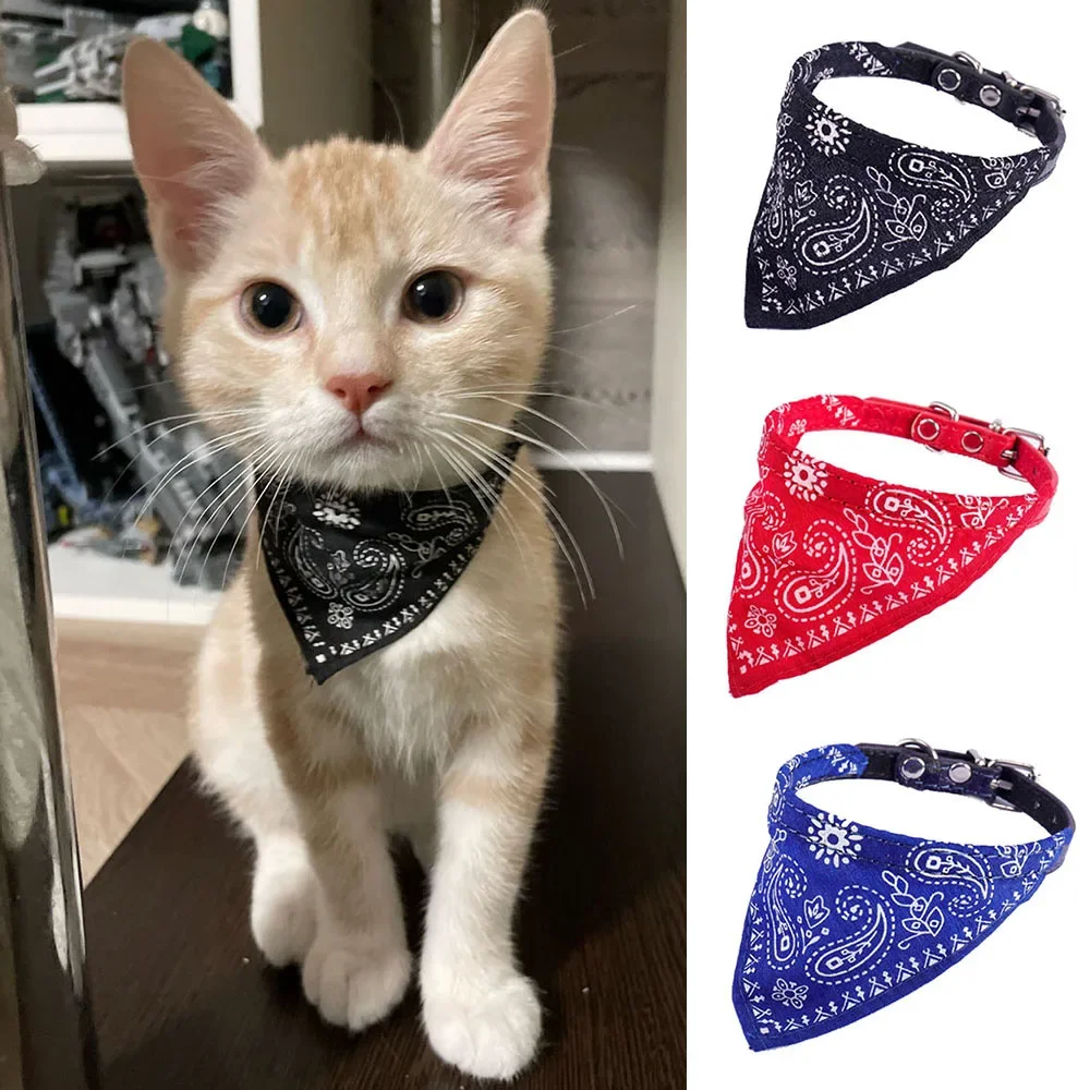 Bandana con estampado bonito para gato, Collar de bufanda para cachorro, perro y gato, Collar Triangular ajustable para mascotas, Collar Banadana para gatitos, animales pequeños