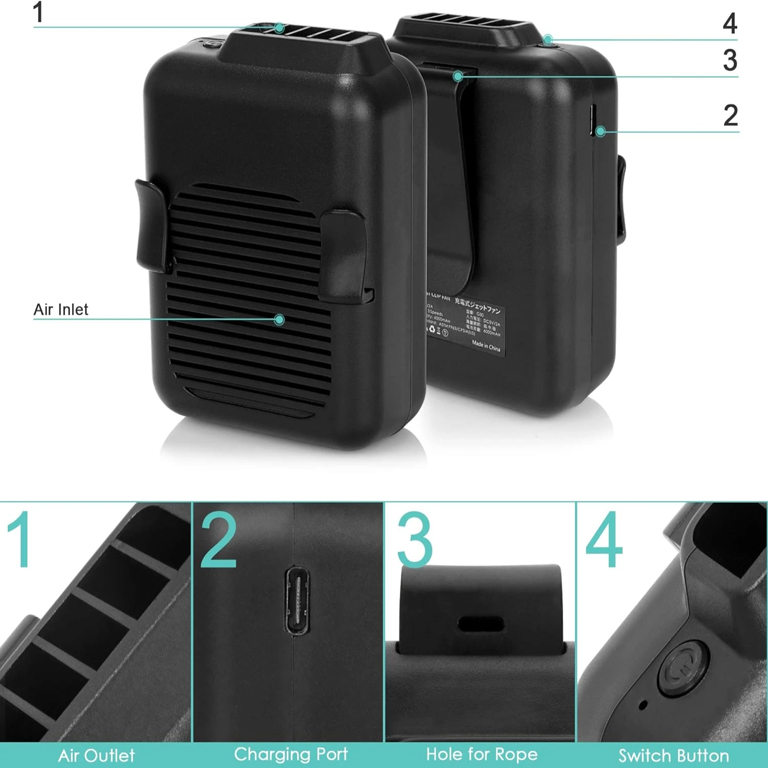この信頼性が高く効率的なポータブルミニウエストファンで、外出先でも涼しく快適に過ごせます。 爽やかでクールな体験を楽しむ