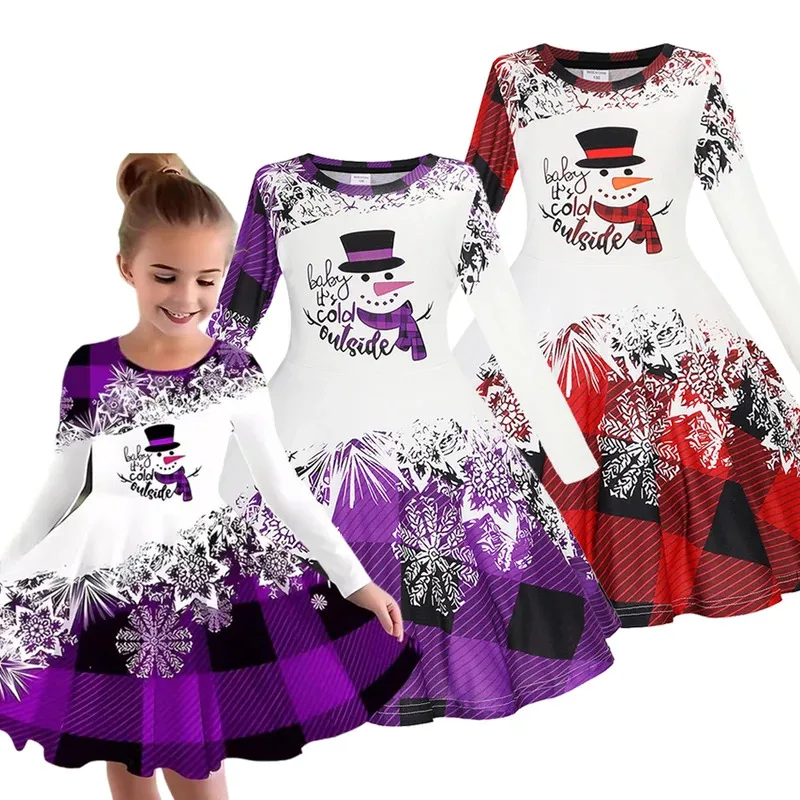 

XT8For 2-12 Years Kid Christmas Dress Girls Princess Casual Costume Children Long Sleeve Birthday Party ClothesXT6@!