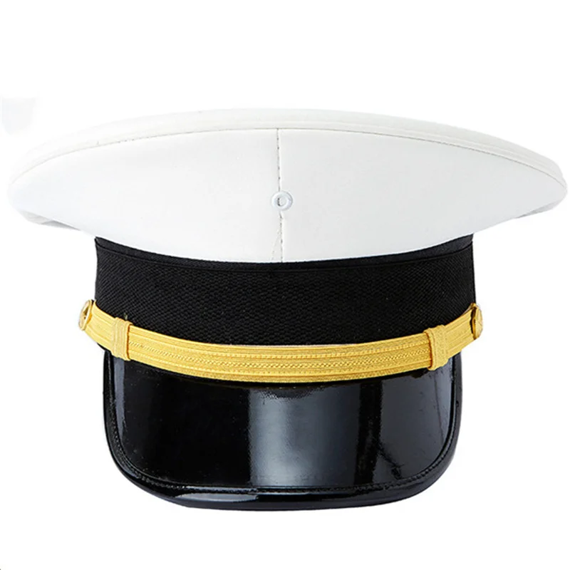 1 Piece 54-60Cm Security Apparel Accessories Guard Hat Cap Men Military Captain Flat Top Stage Hat Women Police  Cotton