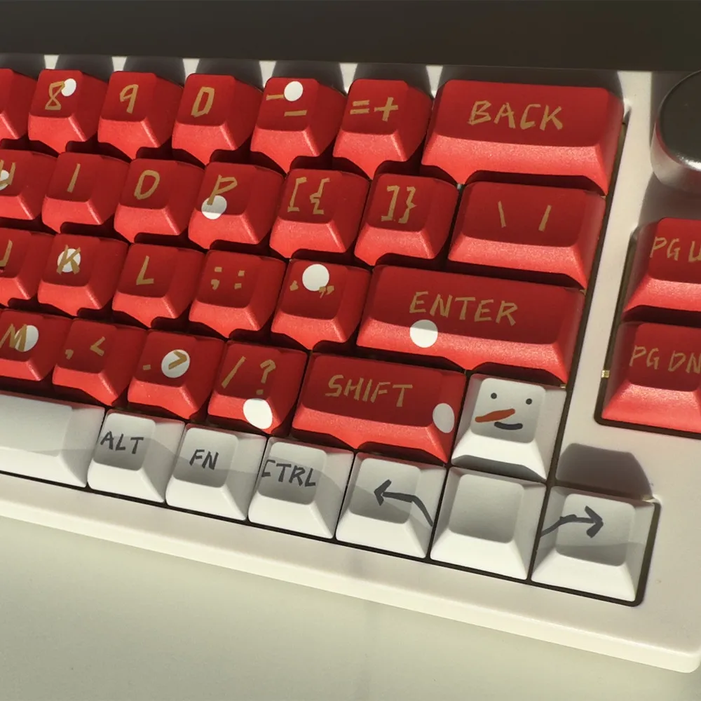 Teclado PBT de Navidad, diseño Original, sublimación de tinte de perfil KCA para 60, 66, 67, 68, 75, 80, 84, 87, 96, 98, 104, 108, Teclado mecánico