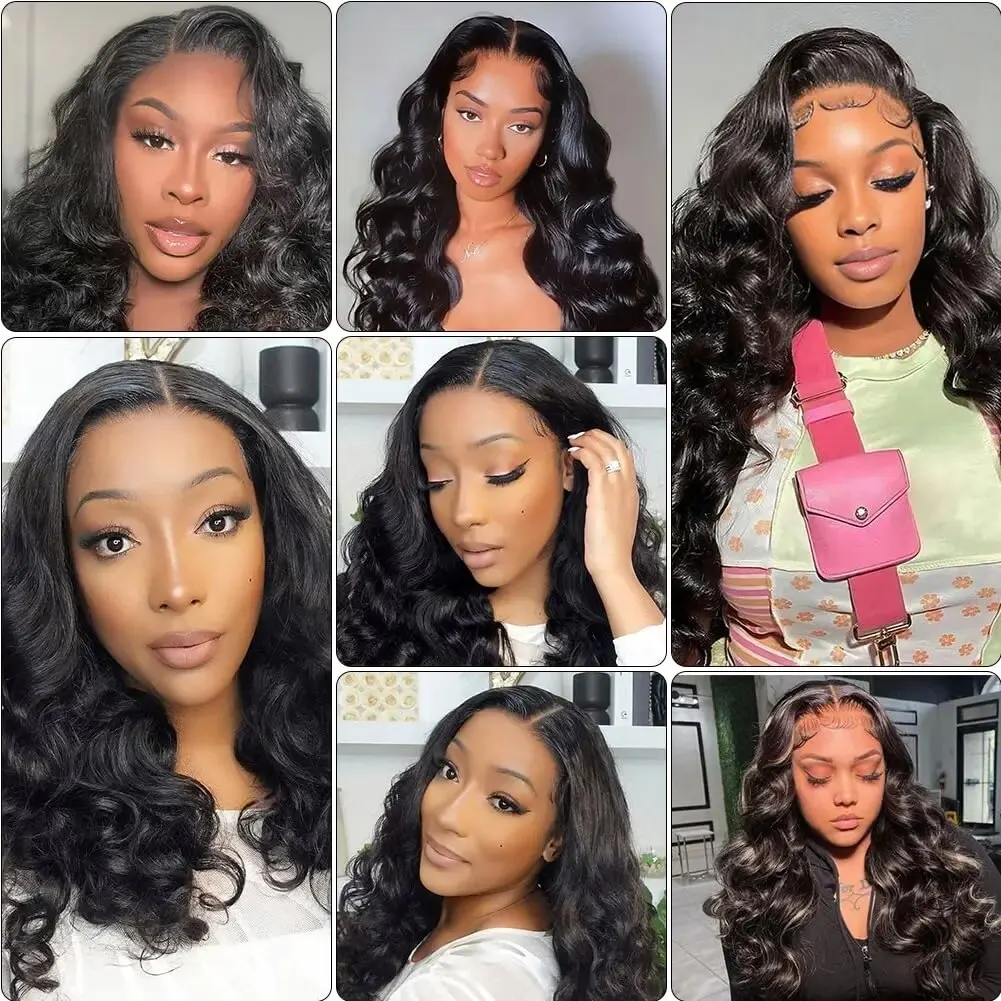 30 38 inches 13x6 Hd Lace Frontal Wig Body Wave 200 Density Human Hair Wig Loose Wave Lace Front Wig Preplucked For Black Women