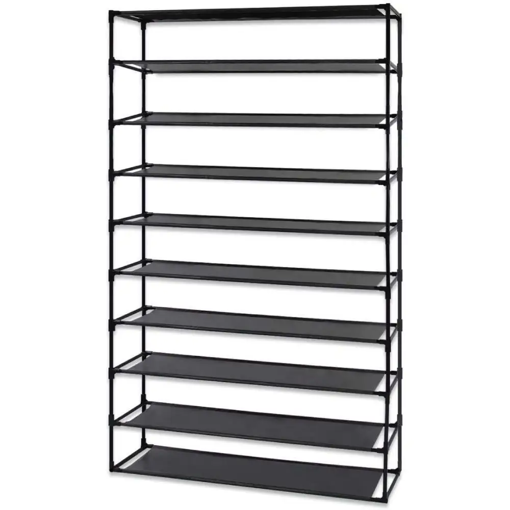 10 Tiers 50 Pairs Shoe Rack Waterproof Organizer Tower Storage Shelf Fabric