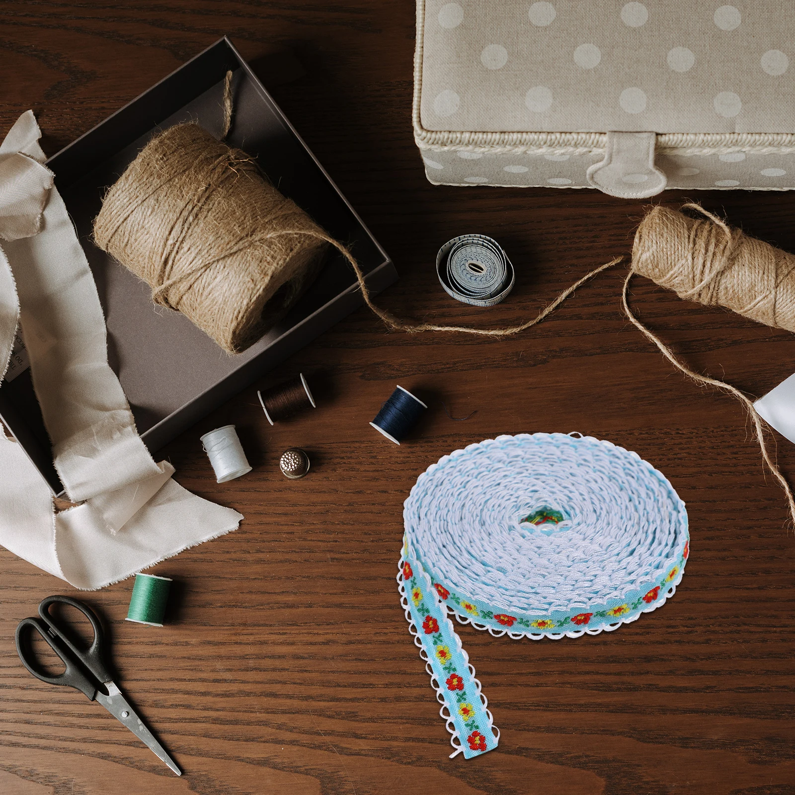 2 Pcs Embroidered Webbing Ribbon Trim Floral Lace Woven Embroidery Sequins for Sewing Fabric Flower Mesh Ribbons Crafts