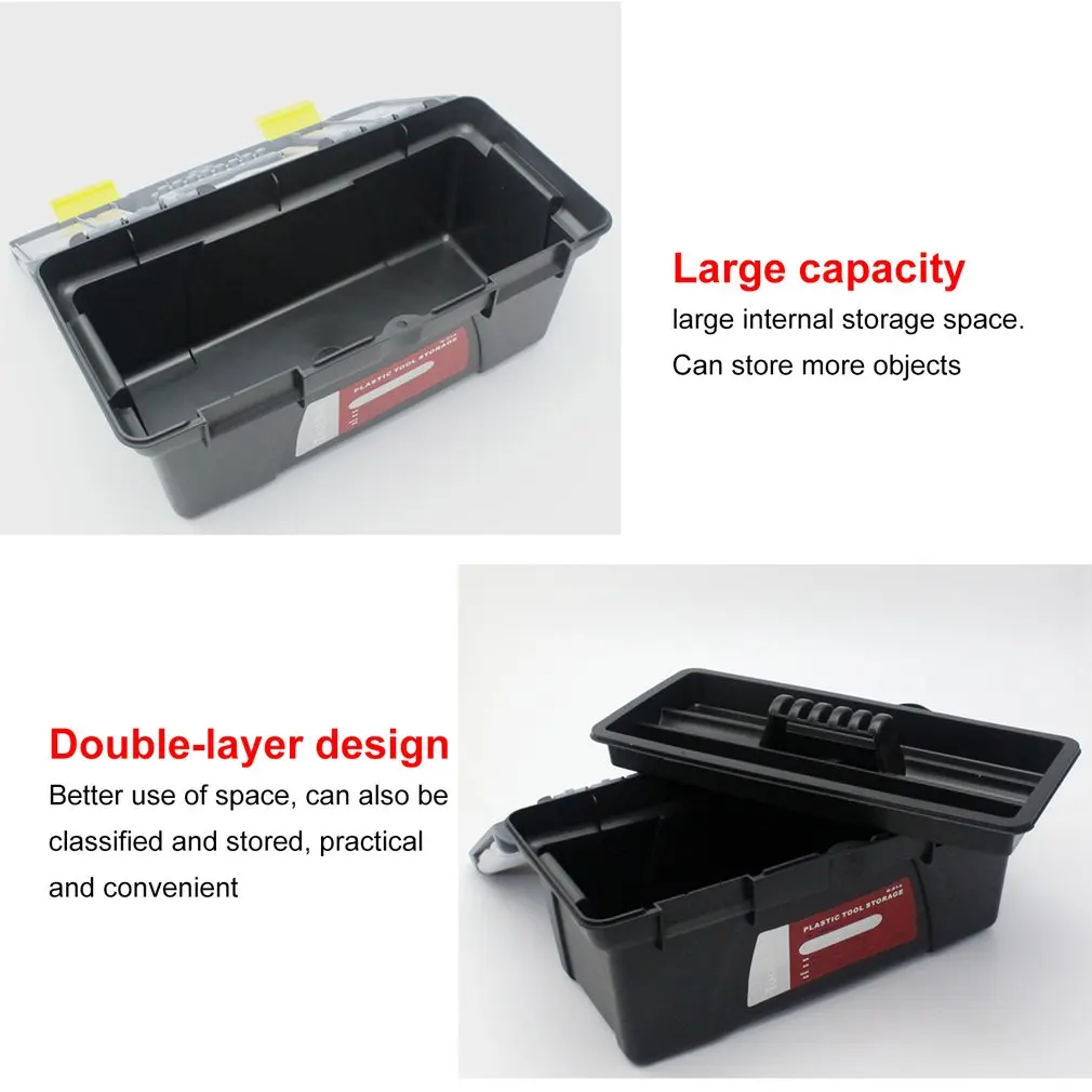 S/M/L Portable Plastic Hardware Toolbox Household Multifunction Maintenance Toolbox Car Storage Box Anti-Fall Box Tool Case
