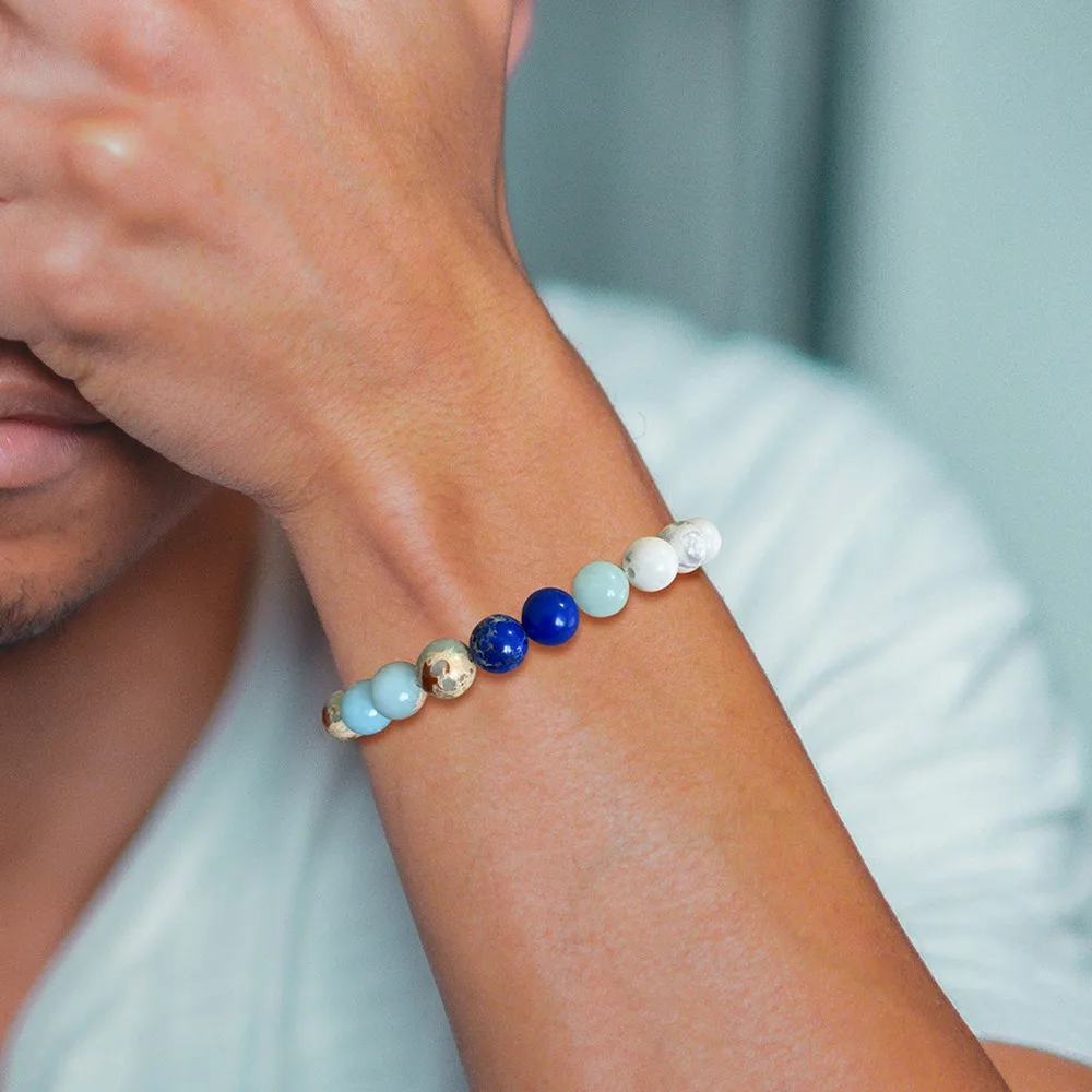 Solar System Eight Planets Artificial Stone Beaded Stretch Bracelet Elastic Rope Handmade Unisex Jewelry Gift