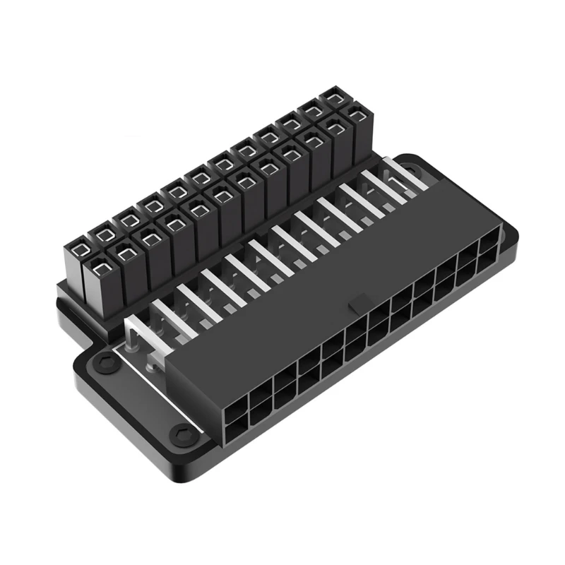 Conector alimentación 24 pines Adaptador 90 grados para instalación fácil constructores PC