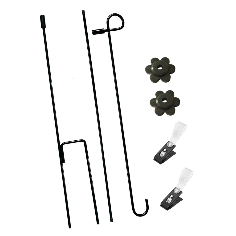 

Christmas Party 93x42cm Iron Garden Garden Flag Holder Flag Clips Stoppers Durable Outdoor Holders Year Round