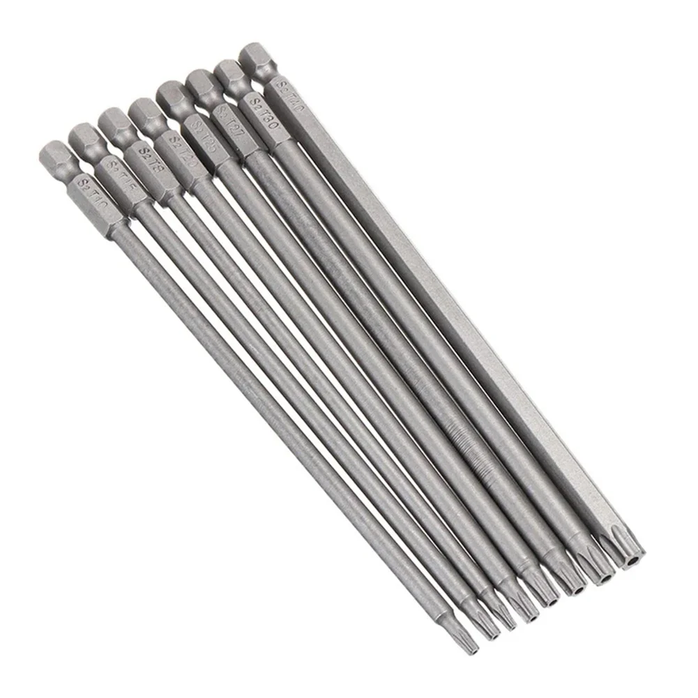 Drill Bits Screwdriver Bits Wear-resisting 150mm Long Super Hard Torx Screwdriver Bit 1/4 Inch Hex Shank High Quality