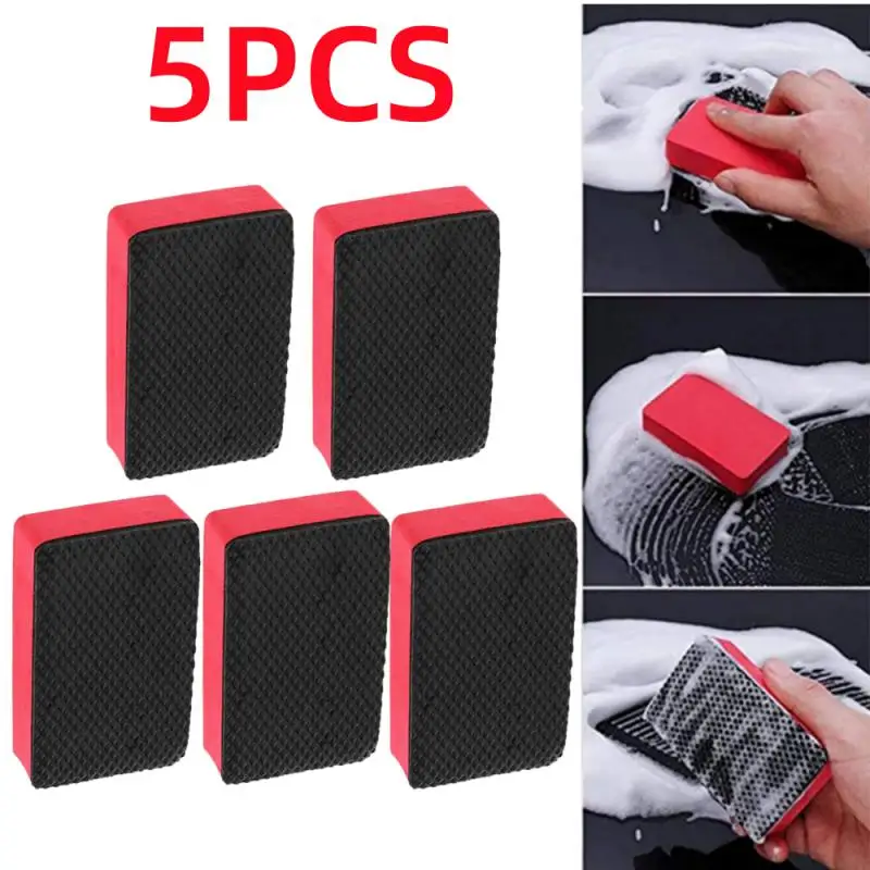 5PCS Car Cleaning Eraser Clay Bar Pad Sponge Block Waxing Polishing Pad Car Cleaning Tools Auto Detail Cleaning Accessories