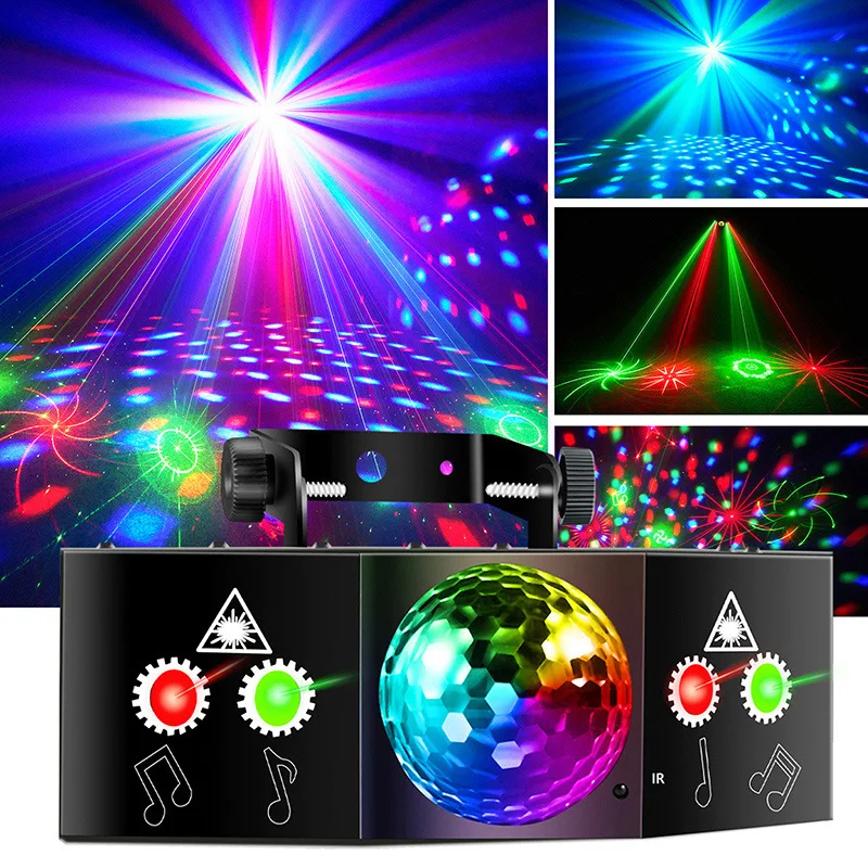 DJ Disco Ball Party Light, Metal DMX512 & Sound Activated LED Strobe Lamp for Indoor Dance Birthday Bar Karaoke KTV Christmas